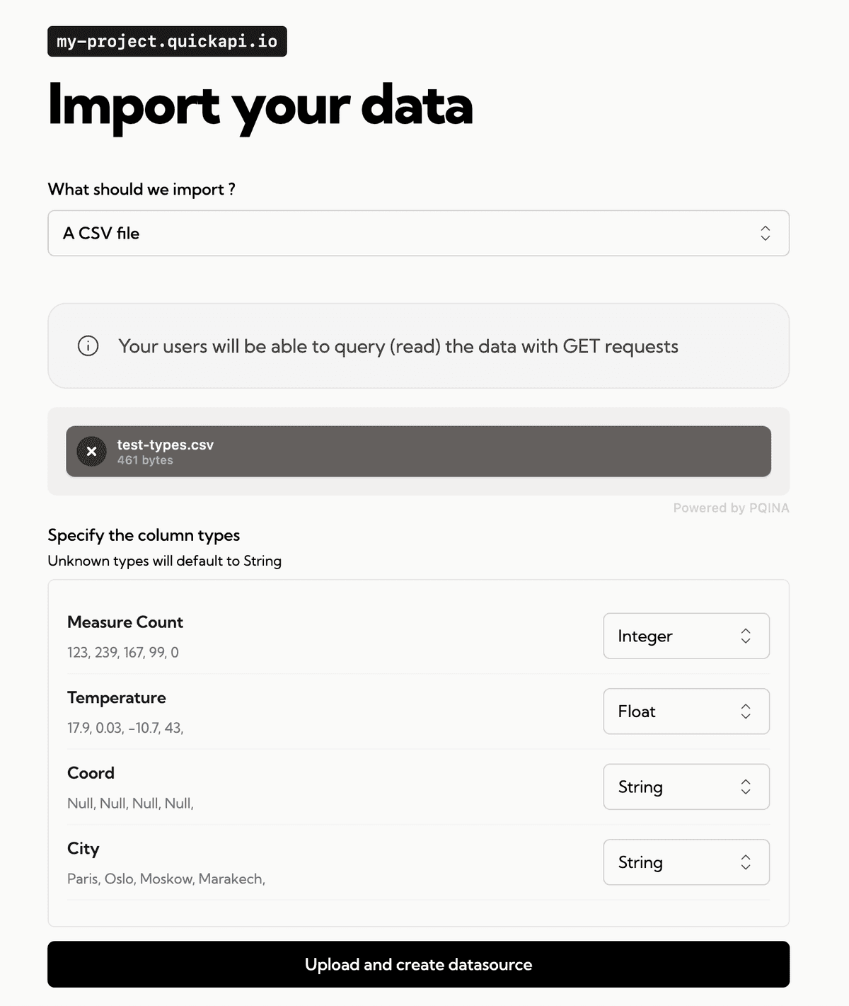 Setting up the CSV for upload